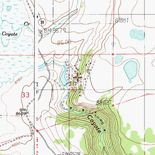 Topographic Map of Black Lake Resorts, NM