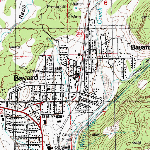 Topographic Map of Bayard United Methodist Church, NM