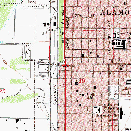 Topographic Map of Owens Chapel AME, NM