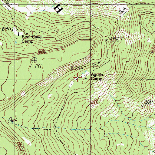 Topographic Map of Aguila Camp, NM
