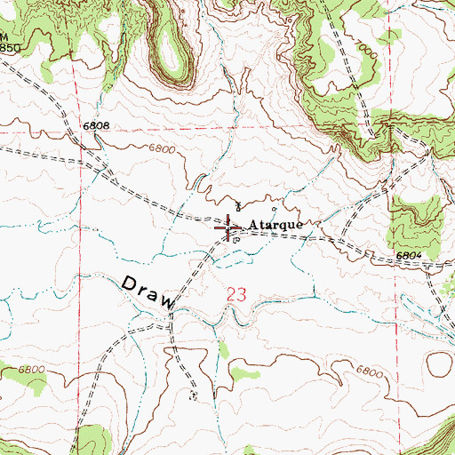 Topographic Map of Atarque, NM