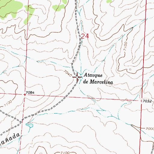 Topographic Map of Atavque de Marcelina, NM