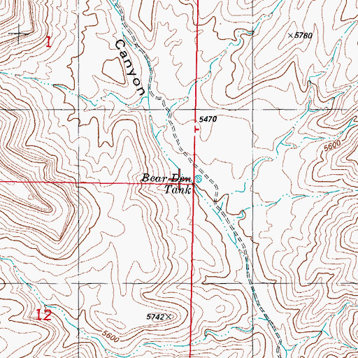 Topographic Map of Bear Den Tank, NM