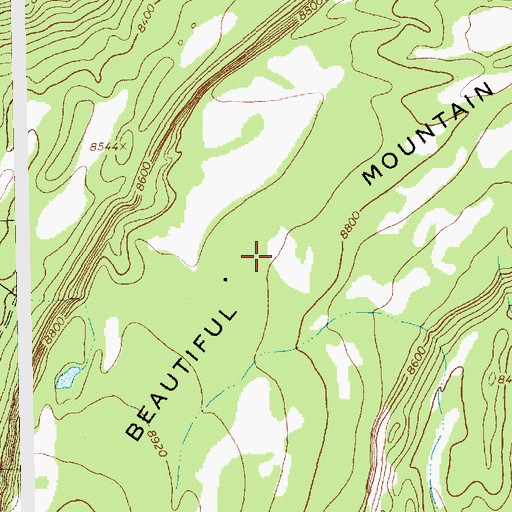 Topographic Map of Beautiful Mountain, NM