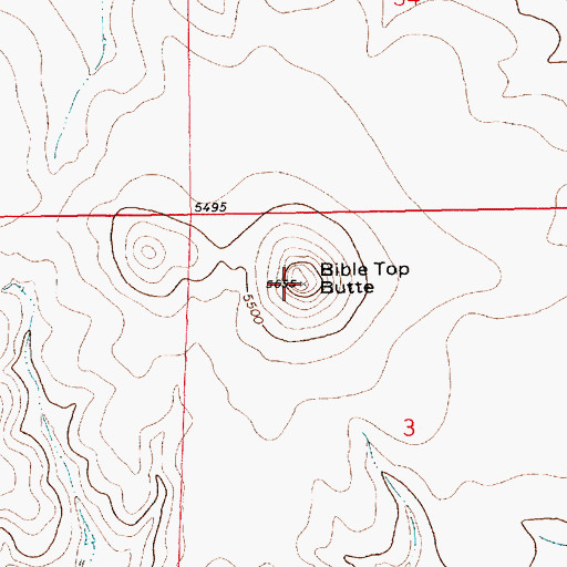 Topographic Map of Bible Top Butte, NM