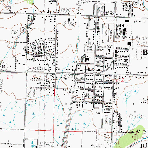 Topographic Map of Bloomfield, NM
