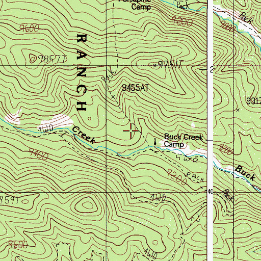 Topographic Map of Buck Creek Camp, NM