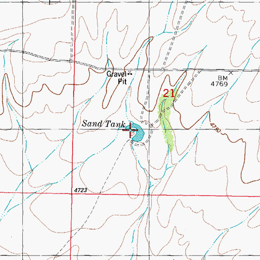 Topographic Map of Sand Tank, NM