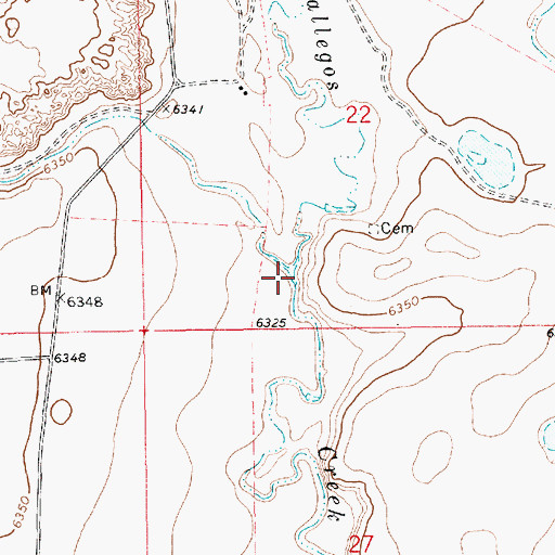 Topographic Map of Carrizo Creek, NM