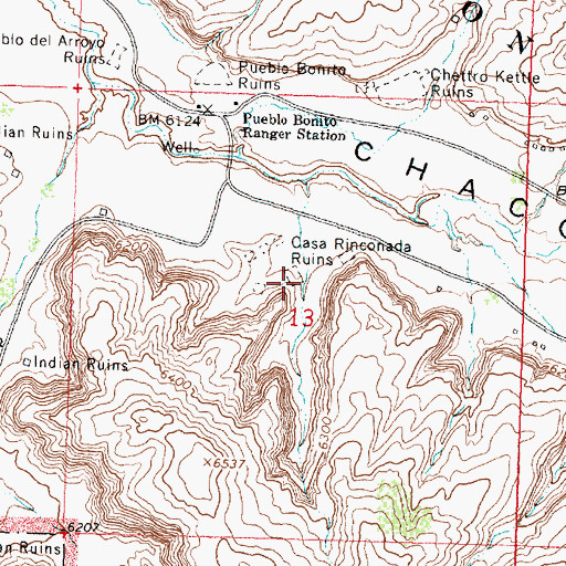 Topographic Map of Casa Rinconada (historical), NM