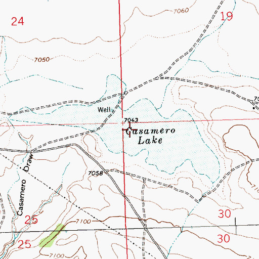 Topographic Map of Casamero Lake, NM