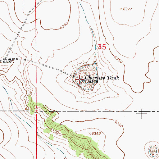 Topographic Map of Charlies Tank, NM