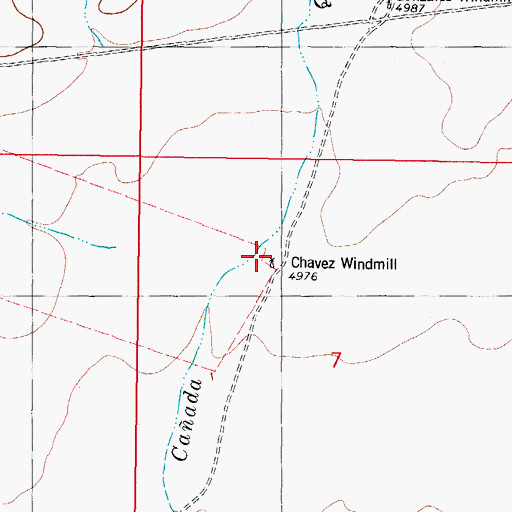 Topographic Map of Chavez Windmill, NM
