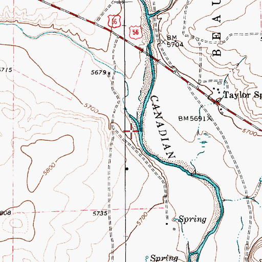Topographic Map of Cimarron River, NM