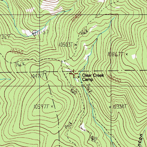 Topographic Map of Clear Creek Camp, NM