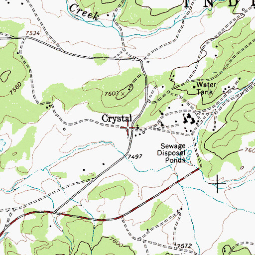 Topographic Map of Crystal, NM