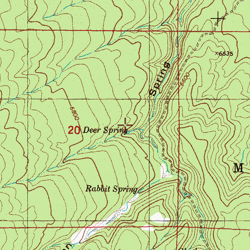 Topographic Map of Deer Spring, NM