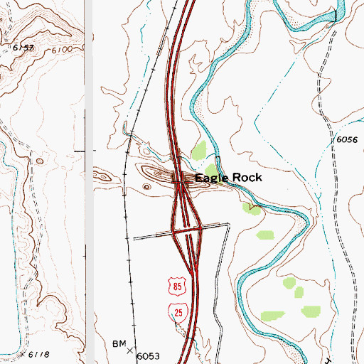 Topographic Map of Eagle Rock, NM