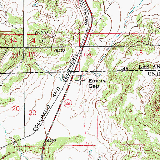 Topographic Map of Emery Gap, NM