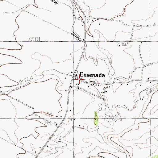 Topographic Map of Ensenada, NM