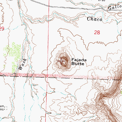 Topographic Map of Fajada Butte, NM