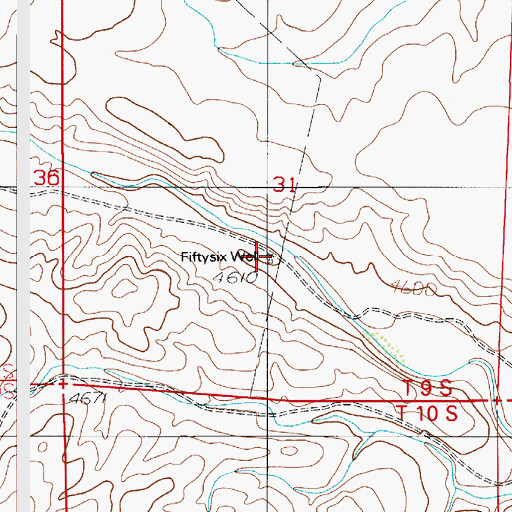 Topographic Map of Fiftysix Well, NM