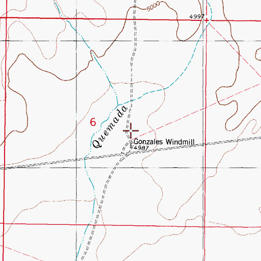 Topographic Map of Gonzales Windmill, NM