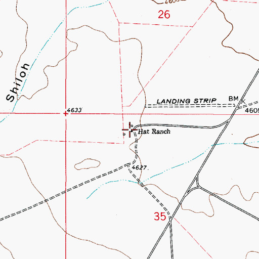 Topographic Map of Hat Ranch, NM