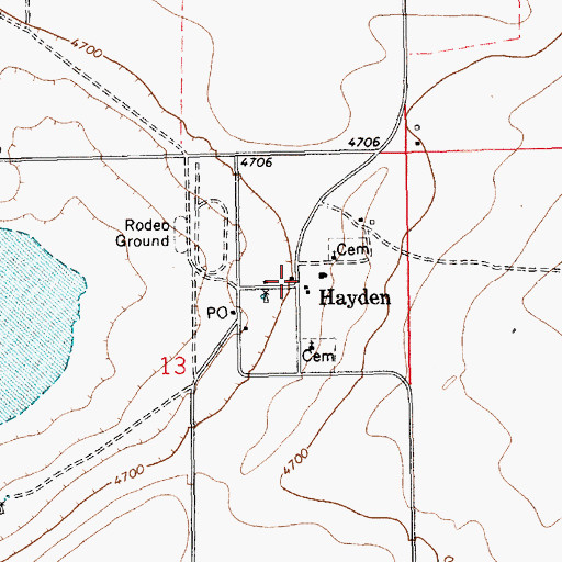 Topographic Map of Hayden, NM