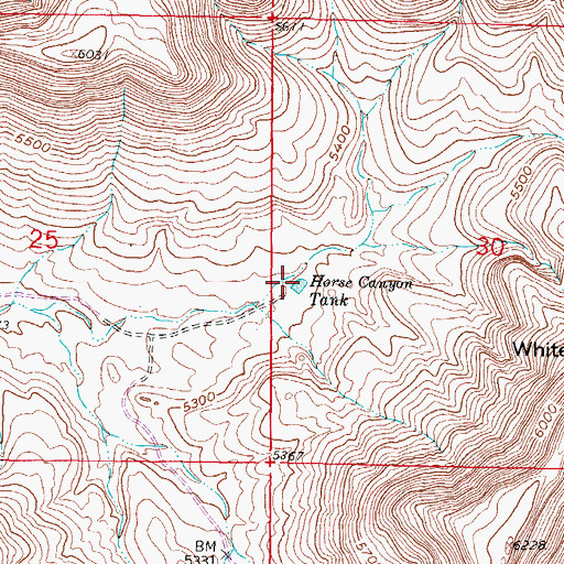 Topographic Map of Horse Canyon Tank, NM