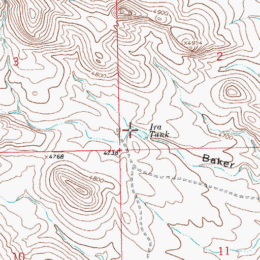 Topographic Map of Ira Tank, NM