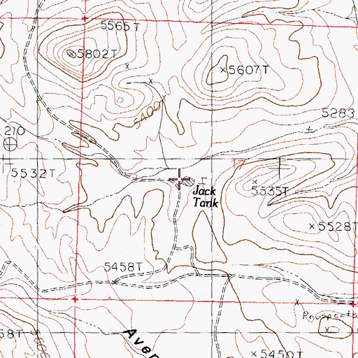 Topographic Map of Jack Tank, NM