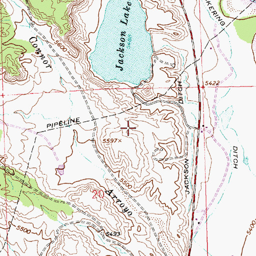 Topographic Map of Jackson Lake, NM