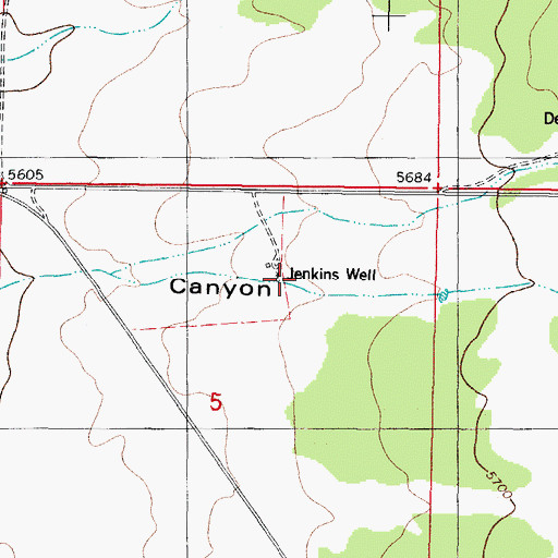 Topographic Map of Jenkins Well, NM
