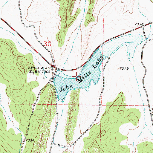 Topographic Map of John Mills Lake, NM