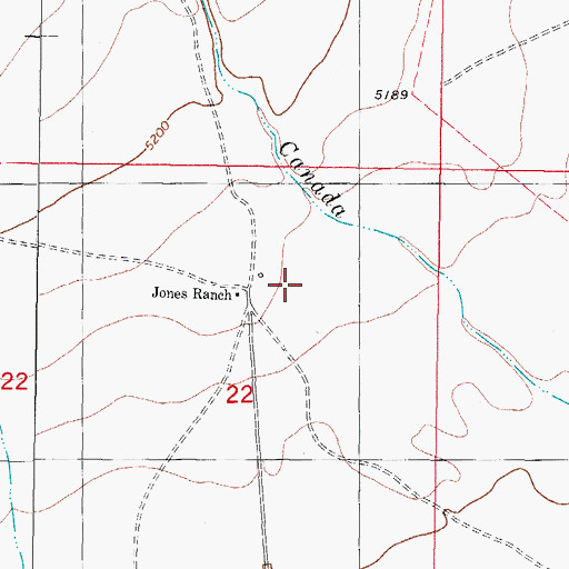 Topographic Map of Jones Ranch, NM