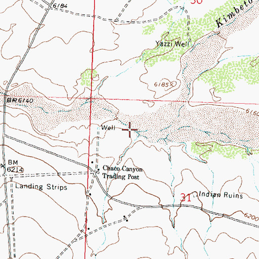 Topographic Map of Kimbeto Wash, NM