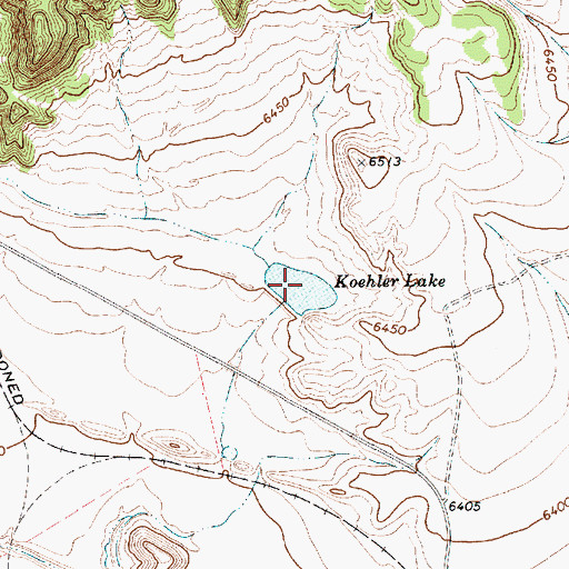 Topographic Map of Koehler Lake, NM