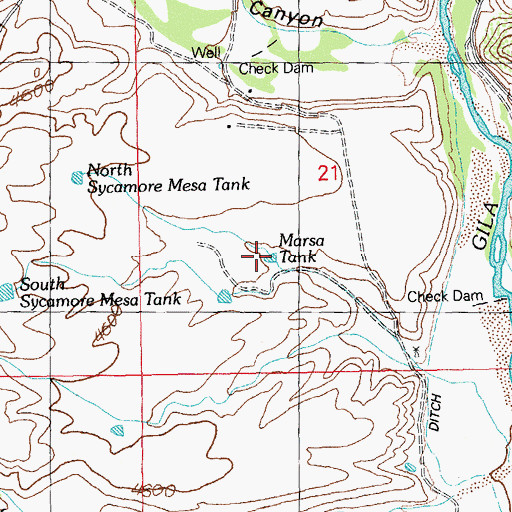 Topographic Map of Marsa Tank, NM
