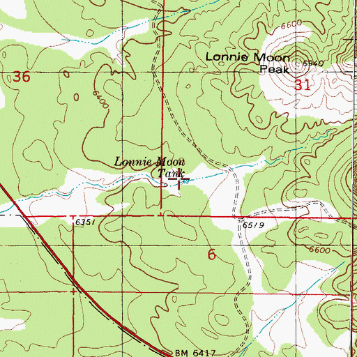 Topographic Map of Lonnie Moon Tank, NM