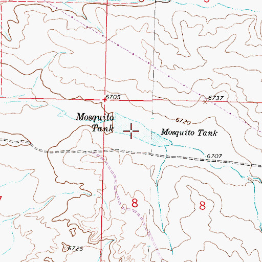 Topographic Map of Mosquito Tank, NM
