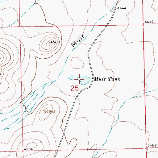 Topographic Map of Muir Tank, NM