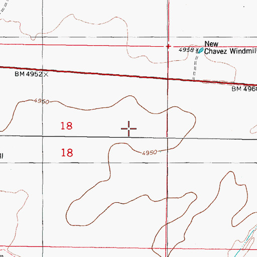 Topographic Map of New Chavez Windmill, NM
