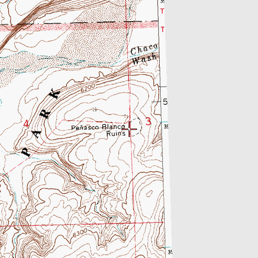 Topographic Map of Peasco Blanco (historical), NM