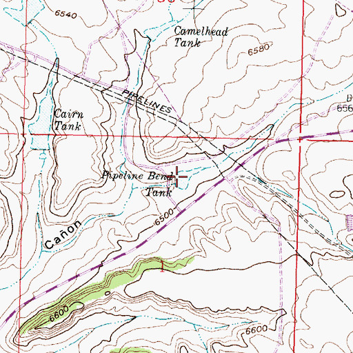 Topographic Map of Pipeline Bend Tank, NM