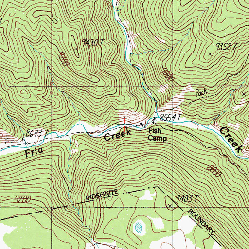 Topographic Map of Fish Camp, NM