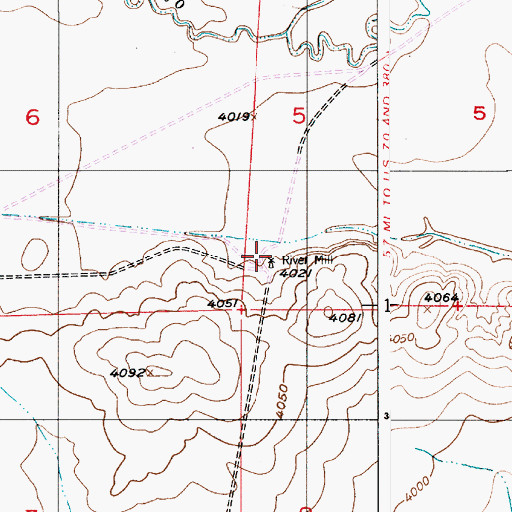 Topographic Map of River Mill, NM