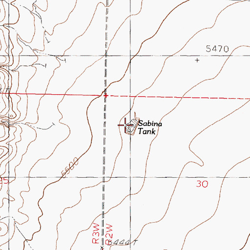 Topographic Map of Sabina Tank, NM