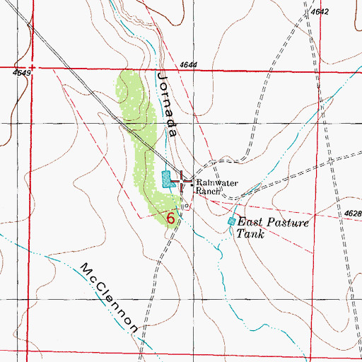 Topographic Map of Rainwater Ranch, NM