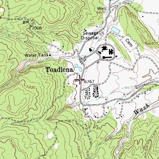 Topographic Map of Toadlena, NM